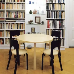 Artek Aalto 90A matbord runt Naturlackerad björk-Björkben