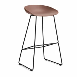 New HAY About a Stool 38 High barstol 2.0 Soft brick-svart stålstativ
