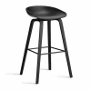 New HAY About a Stool 32 High barstol svart ekstativ 2.0 Svart-svart stålstöd
