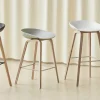 New HAY About a Stool 32 Low barstol lackerat ekstativ 2.0 Melange cream-rostfritt stålstöd