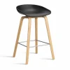 HAY About a Stool 32 Low barstol lackerat ekstativ 2.0 Svart-rostfritt stålstöd