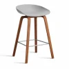 Clearance HAY About a Stool 32 Low barstol valnötsstativ 2.0 Concrete grey-rostfritt stålstöd