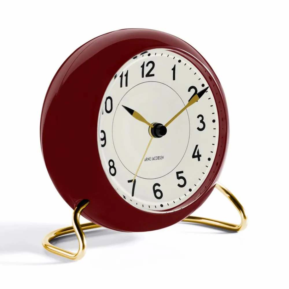Arne Jacobsen Clocks Aj Station bordsklocka vinröd vinröd
