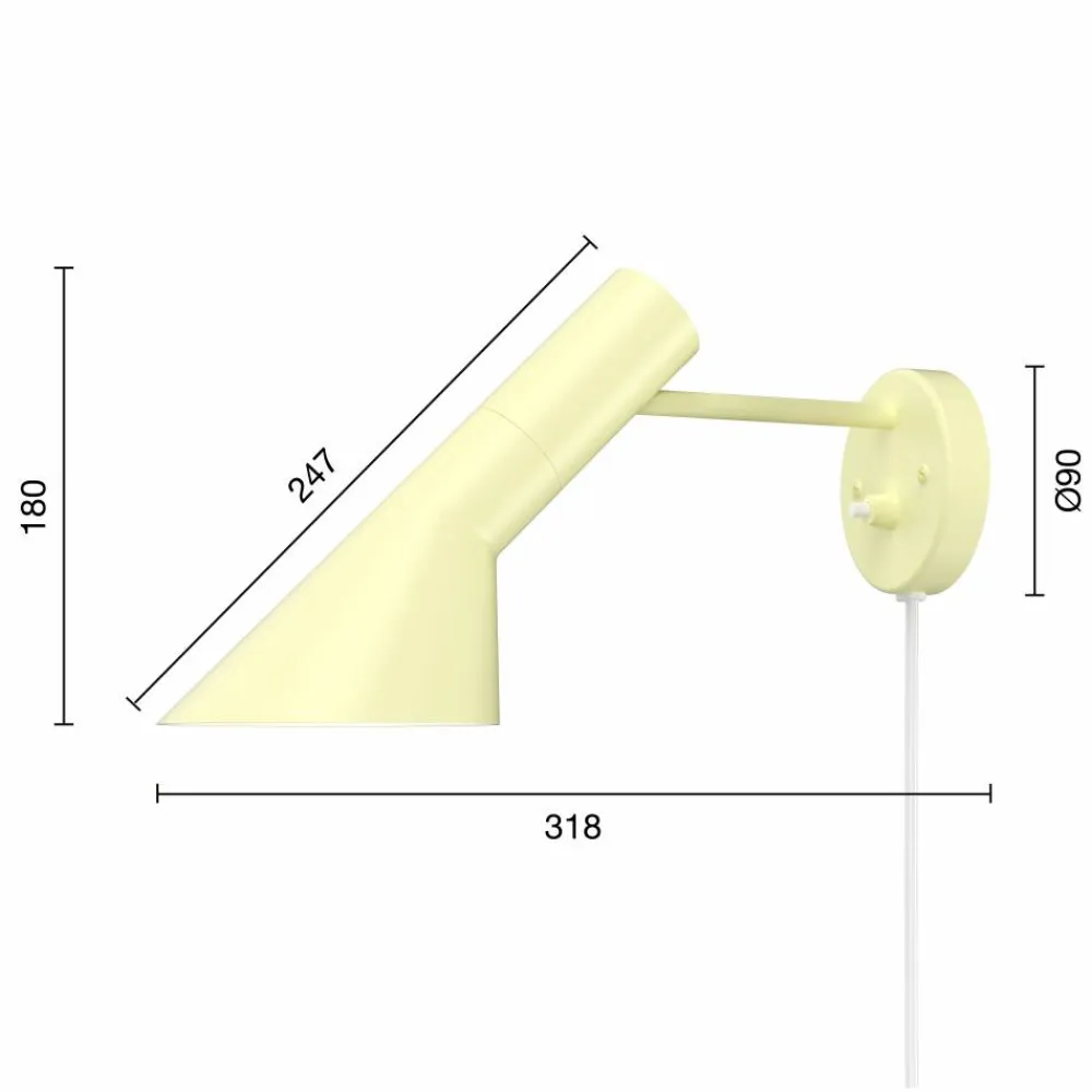 Louis Poulsen AJ vägglampa Soft lemon