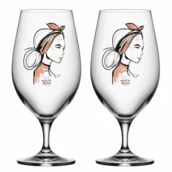 Kosta Boda All about you ölglas 40 cl 2-pack Near you beer (rusty orange)
