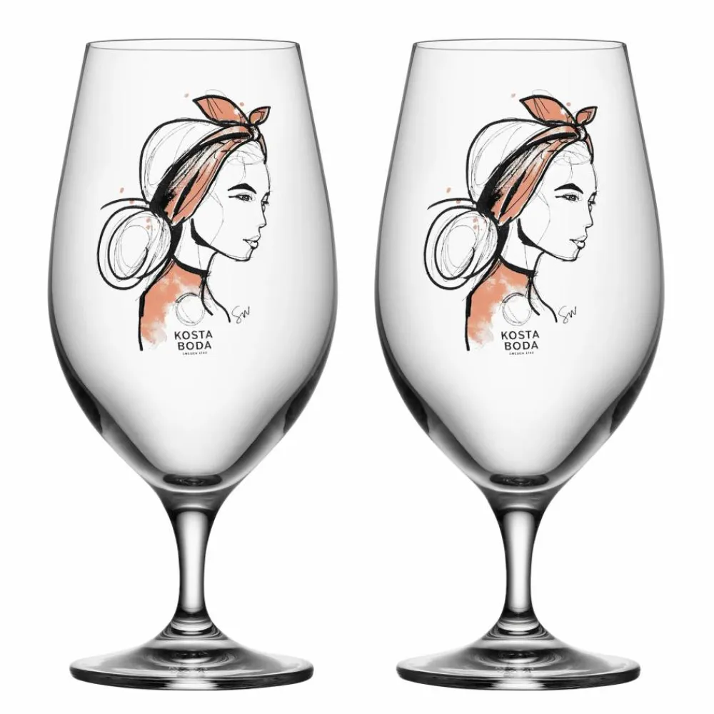 Kosta Boda All about you ölglas 40 cl 2-pack Near you beer (rusty orange)