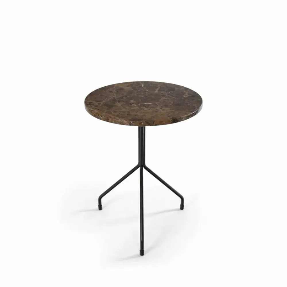 Clearance OX Denmarq All For One sidobord Brown Emperador-black Ø50 cm