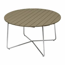 New Grythyttan Stålmöbler 9A matbord Ljusgrön ek-varmförzinkat stativ Ø120 cm