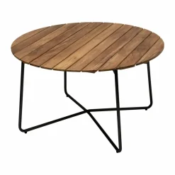 Grythyttan Stålmöbler 9A matbord Obehandlad teak-svart Ø120 cm