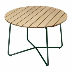 Grythyttan Stålmöbler 9A matbord Oljad furu-grön Ø100 cm