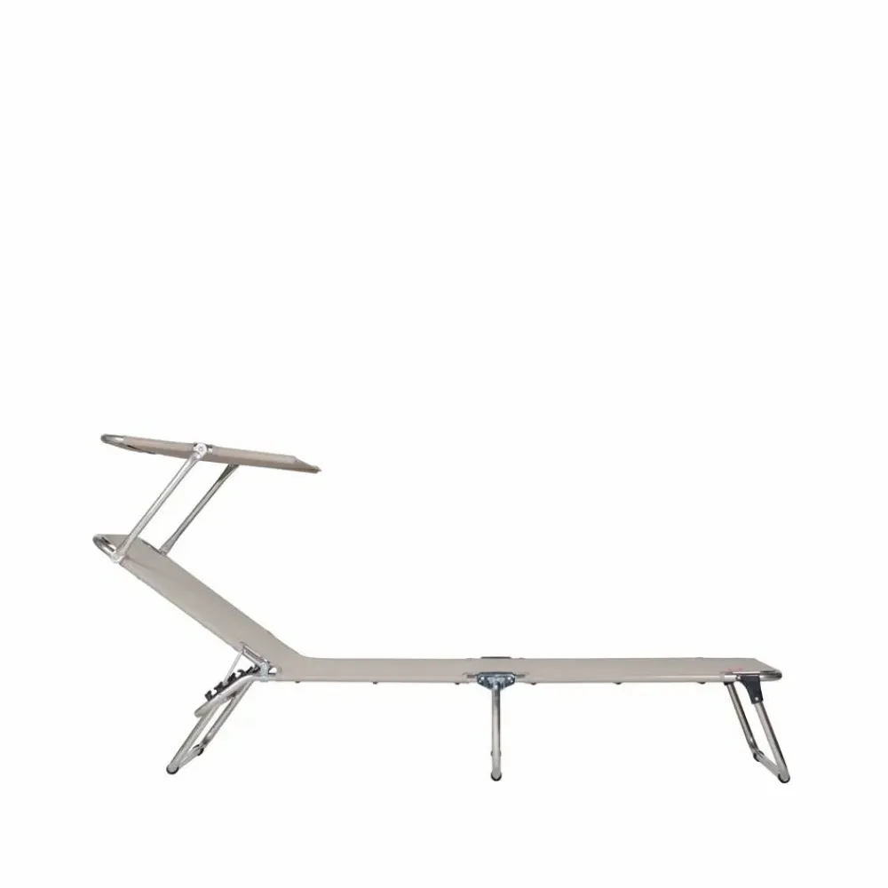 Discount Fiam Amigo Top solsäng Textaline taupe-aluminium-sunroof