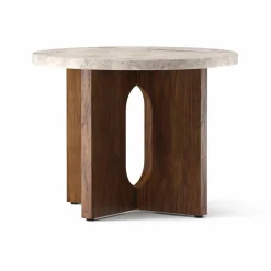 Hot Audo Copenhagen Androgyne sidobord Ø50 cm valnötsbas Kunis Breccia-bordsskiva
