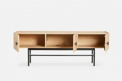 Woud Array sidobord låg 150 cm Vitpigmenterad ek