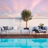 Skargaarden Asker modulsoffa Sunbrella Sling light grey fotpall