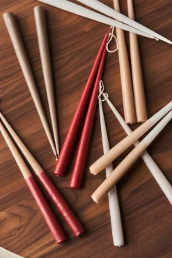 Online Scandi Essentials Atmosphere antikljus 4-pack 32 cm Dark red