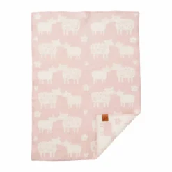 Online Klippan Yllefabrik Bää barnfilt ull Soft pink 65x90 cm
