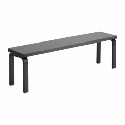 New Artek 168B bänk Solid seat black lacquered