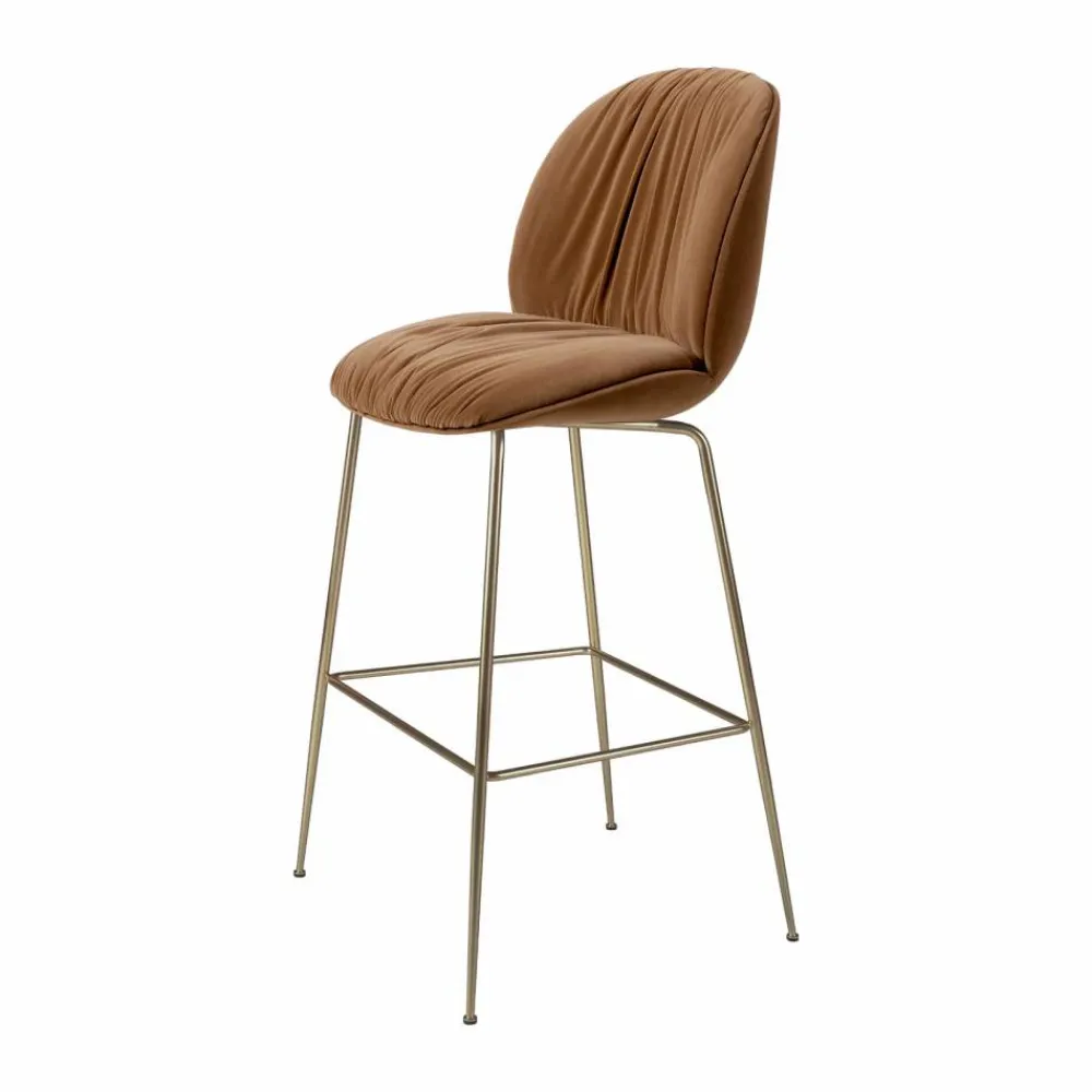 GUBI Beetle Soft barstol 75 cm helklädd Sunday Dedar 112-antik mässing