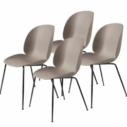 Sale GUBI Beetle stol svarta ben 4-pack New Beige