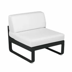 Fermob Bellevie Central modulsoffa Liquorice (svart) off-white dyna 1-sits