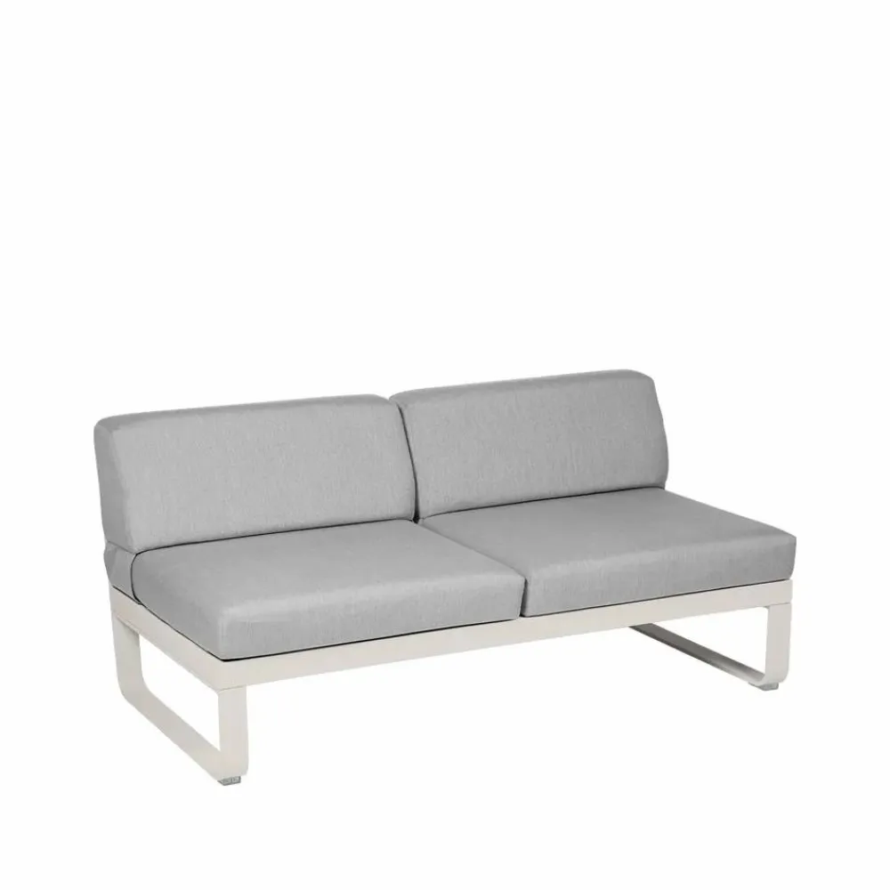 Fermob Bellevie Central modulsoffa 2-sits Clay grey (grå) flannel grey dyna