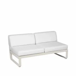 Fermob Bellevie Central modulsoffa 2-sits Clay grey (grå) off-white dyna