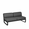 Fermob Bellevie Central modulsoffa 2-sits Liquorice (svart) graphite grey dyna