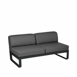 Fermob Bellevie Central modulsoffa 2-sits Liquorice (svart) graphite grey dyna