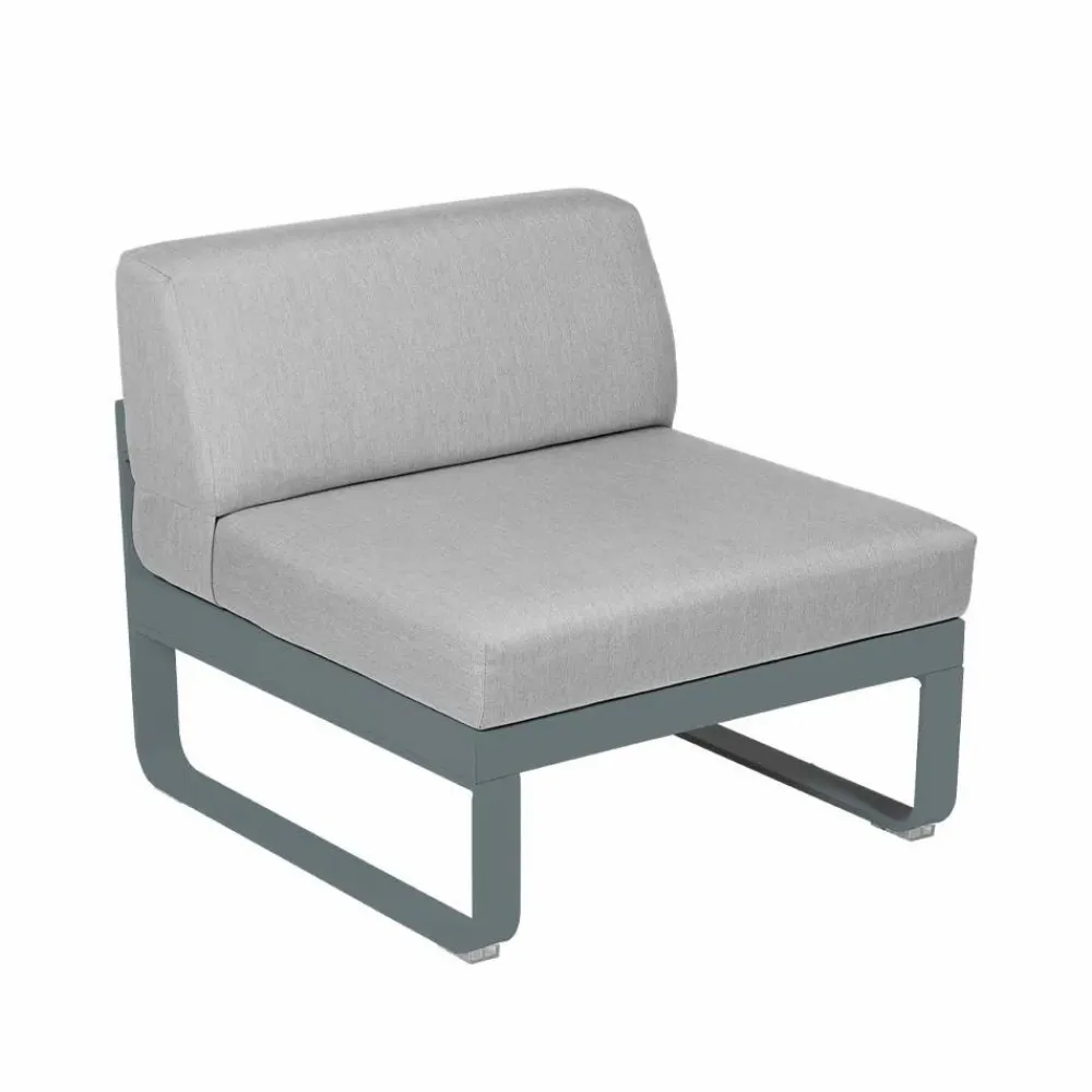 Fermob Bellevie Central modulsoffa Storm grey (grå) flannel grey dyna 1-sits