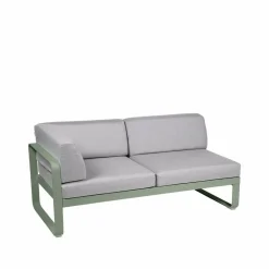 Fermob Bellevie Corner modulsoffa 2-sits Cactus (grön) flannel grey dyna vänster