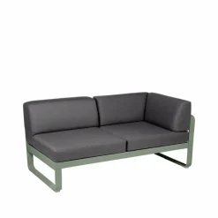 Hot Fermob Bellevie Corner modulsoffa 2-sits Cactus (grön) graphite grey dyna höger