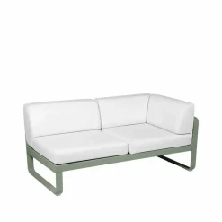 Outlet Fermob Bellevie Corner modulsoffa 2-sits Cactus (grön) offwhite dyna höger