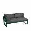 Fermob Bellevie Corner modulsoffa 2-sits Cedar green (grön)-graphite grey dyna-vänster