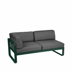Fermob Bellevie Corner modulsoffa 2-sits Cedar green (grön)-graphite grey dyna-vänster
