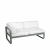 Fermob Bellevie Corner modulsoffa 2-sits Rosemary (grön) offwhite dyna vänster