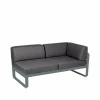 Fermob Bellevie Corner modulsoffa 2-sits Storm grey (grå) graphite grey dyna höger