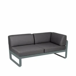 Fermob Bellevie Corner modulsoffa 2-sits Storm grey (grå) graphite grey dyna höger