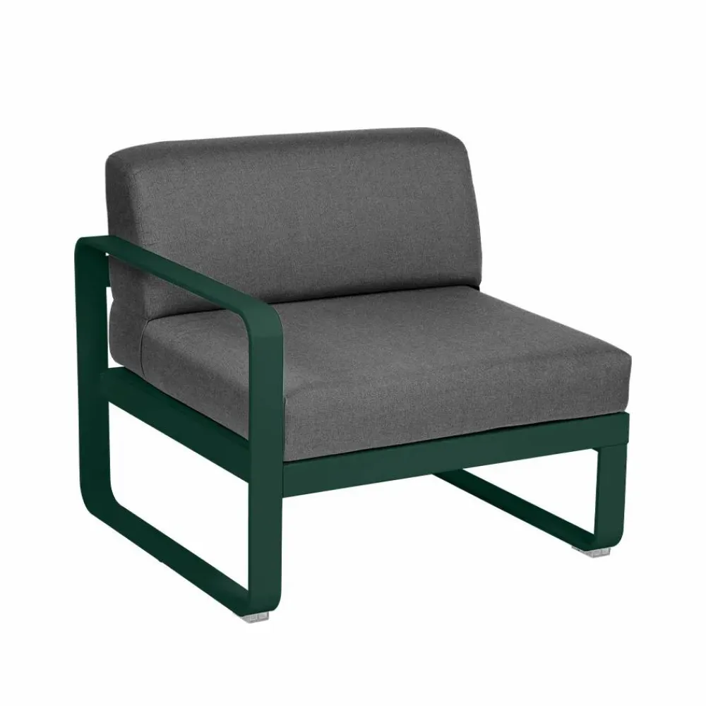 Fermob Bellevie Left modulsoffa Cedar green (grön) graphite grey dyna 1-sits