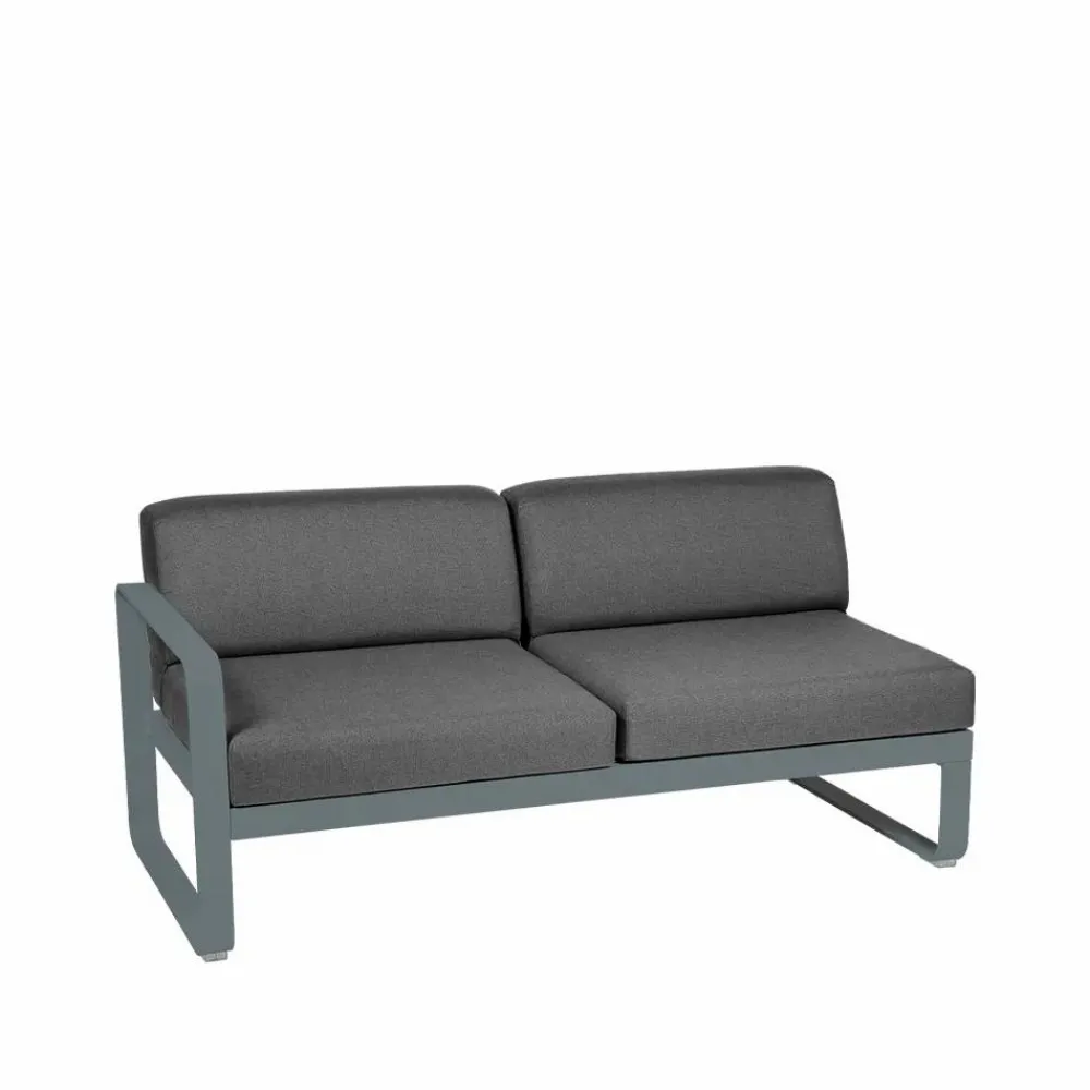 Fermob Bellevie Left modulsoffa 2-sits Storm grey (grå) graphite grey dyna