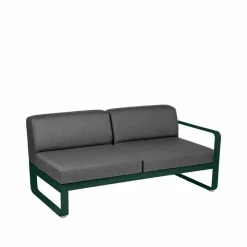 Fermob Bellevie Right modulsoffa 2-sits Cedar green (grön) graphite grey dyna