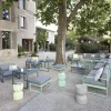 Fermob Bellevie 1-sits fotpall Anthracite (grå) off-white dyna