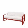 Fermob Bellevie 2-sits soffa Chili (röd) off-white dyna