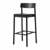 &Tradition Betty TK17 Bar Chair barstol 75 cm Noble svart läder-svartlackad ask