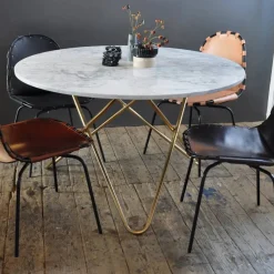 OX Denmarq Big O Table matbord Marmor marquina rostfritt stativ