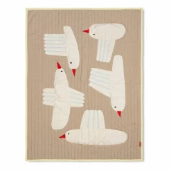 Ferm Living Bird quiltad filt Beige