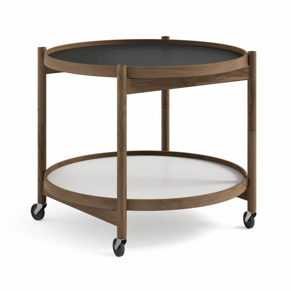 Clearance Brdr. Krüger Bølling Tray Table model 60 rullbord base rökoljad ekstativ