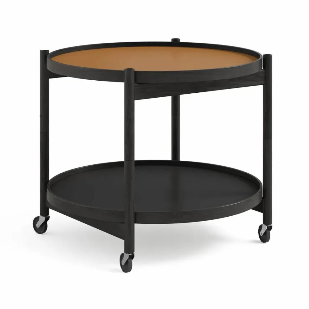 Brdr. Krüger Bølling Tray Table model 60 rullbord clay svartlackat ekstativ