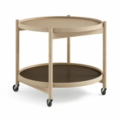 Brdr. Krüger Bølling Tray Table model 60 rullbord earth obehandlat ekstativ