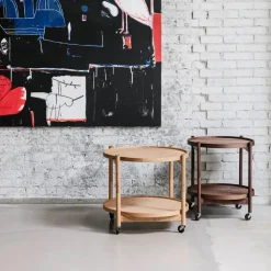 Brdr. Krüger Bølling Tray Table model 60 rullbord earth oljat ekstativ