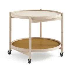 Brdr. Krüger Bølling Tray Table model 60 rullbord sunny obehandlat bokstativ